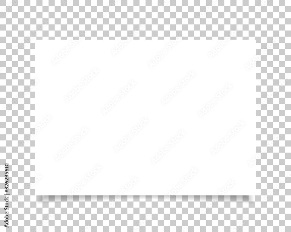 Aufkleber vector paper format a4 size with realistic shadow. white blank page isolated on background. mock up 