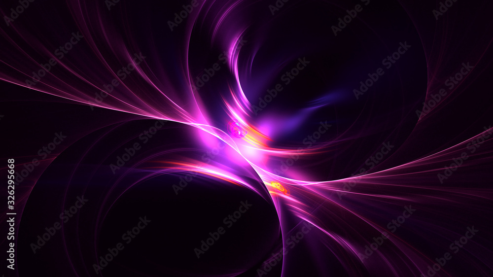 Fototapete 3D rendering abstract red fractal light background