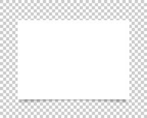 Vector paper format A4 size with realistic shadow. White blank page isolated on background. Mock up template.
