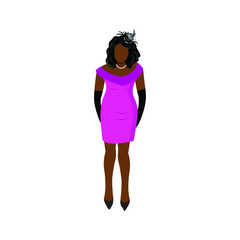 Fashion Dressed Modern Girl Vector.