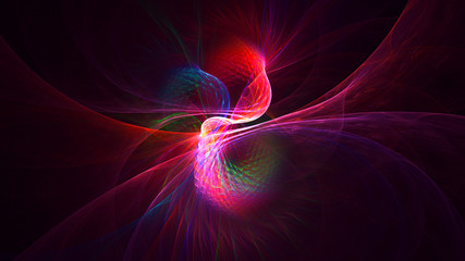 3D rendering abstract red fractal light background