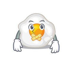 cartoon character design fried egg making a silent gesture