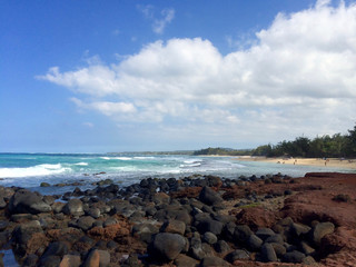 Fototapeta na wymiar Spreckelsville Beach Paia Pacific Ocean in Maui Hawaii - OGG