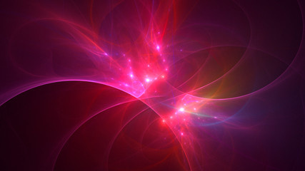 3D rendering abstract red fractal light background