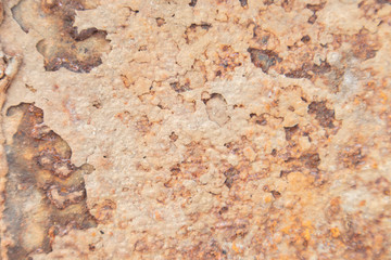 red rusty iron on metal plates. Background and artwork on meta