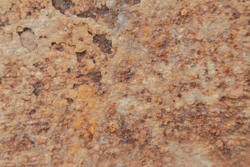 red rusty iron on metal plates. Background and artwork on meta