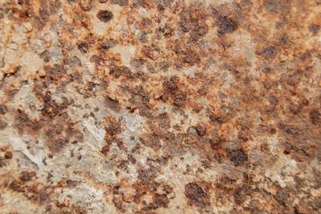 red rusty iron on metal plates. Background and artwork on meta