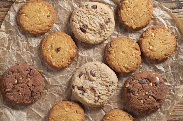 Various cookies on table