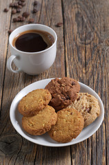 Various cookies and coffee
