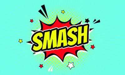 Smash Text  pop cartoom style vector Perfect for T Shirt design,logo,sticker,banner