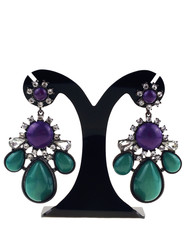 Pair of earrings isolated on white background.