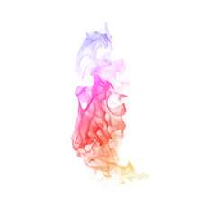 Colorful smoke on a white background.
