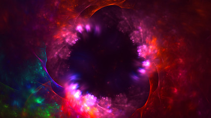 3D rendering abstract red fractal light background