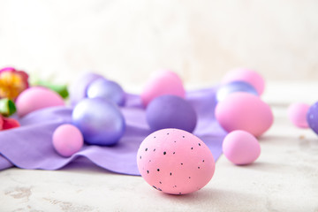 Beautiful Easter egg on light background