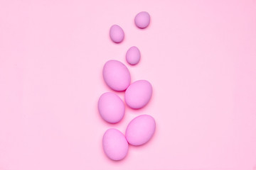 Beautiful Easter eggs on color background