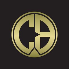 CB Logo monogram circle with piece ribbon style on gold colors