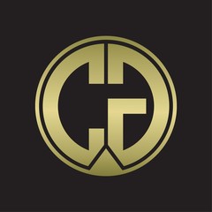 CG Logo monogram circle with piece ribbon style on gold colors
