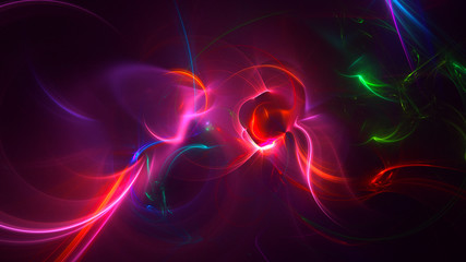 3D rendering abstract red fractal light background