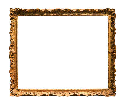 horizontal narrow baroque wooden picture frame