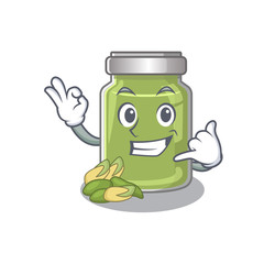 Call me funny pistachio butter cartoon character concept