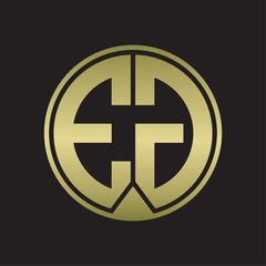 EG Logo monogram circle with piece ribbon style on gold colors