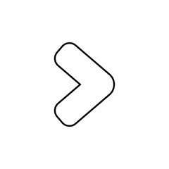 right arrow icon. Simple outline vector of Arrow set icons for UI and UX, website or mobile application