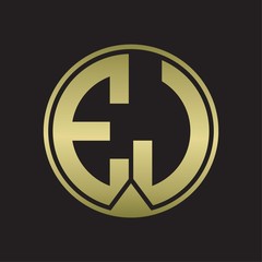 Obraz premium EJ Logo monogram circle with piece ribbon style on gold colors