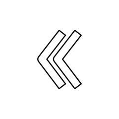 left arrow icon. Simple outline vector of Arrow set icons for UI and UX, website or mobile application