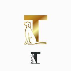 initial letter with dog