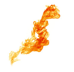 Fire burning flames white background