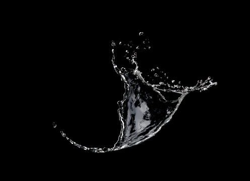 water splash isolated on black background