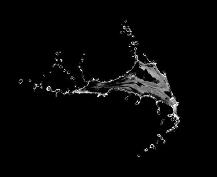 water splash isolated on black background