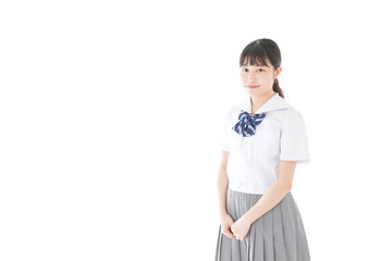 制服姿の女子学生ポートレート