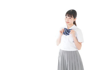 制服姿の女子学生ポートレート