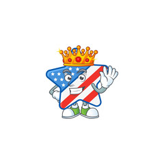A dazzling of USA star stylized of King on cartoon mascot design