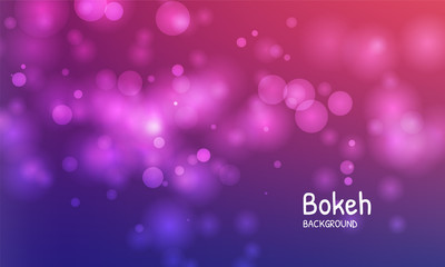 Blue color background. Blur bokeh light effect.