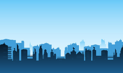 Naklejka premium City silhouette background in the morning atmosphere