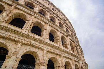 Obraz premium Colosseum, an oval amphitheatre and the most popular tourist attraction in Rome, Italy
