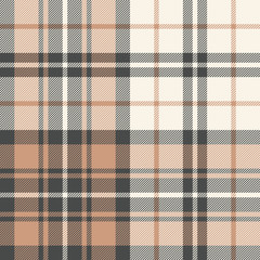 Tartan plaid pattern background. Seamless striped large check plaid graphic in grey, coral, and off white for scarf, flannel shirt, blanket, throw, upholstery, or other modern winter textile print.