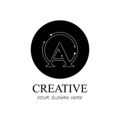 Letter A Logo Icon Design With Circuit Shape. Initial A logo design minimal clean and simple