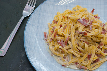 Very tasty pasta cheese and sausage. Traditional Italian dish