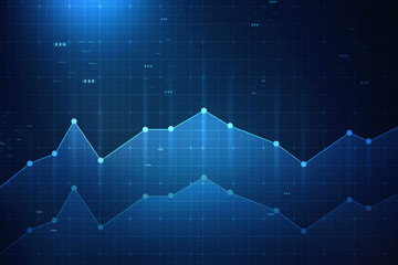 2d rendering Stock market online business concept. business Graph 