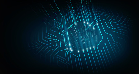 2d illustration Abstract futuristic electronic circuit technology background