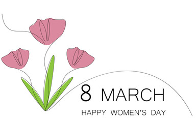 Women's day card, flowers design vector illustration