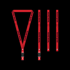 Red Lanyard Template for All Company