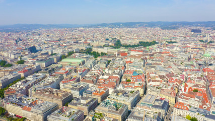 Vienna, Austria. General panorama of the historical part of the city, Aerial View
