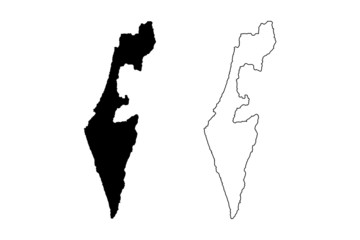 Israel map sign. Vector illustration, isolated on white background.