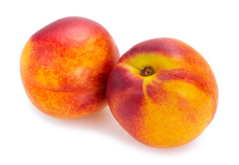 Fresh peach on white background