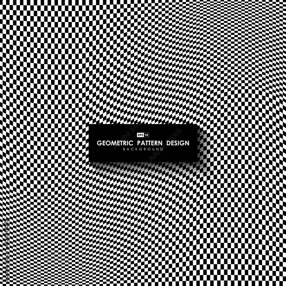 Poster abstract white and black square pattern mesh design artwork background. illustration vector eps10
