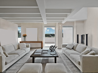 interior shots of a living room in the mansard